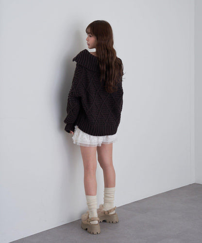 編織花紋針織夾克