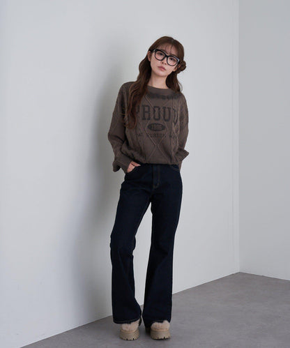 【RAY CASSIN】麻花扎染字母針織衫