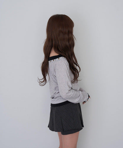 【RAY CASSIN】鉚釘裝飾疊穿長袖T恤