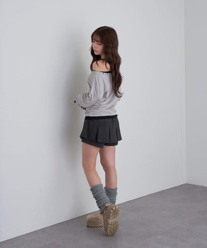 【RAY CASSIN】鉚釘裝飾疊穿長袖T恤