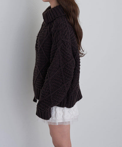 編織花紋針織夾克