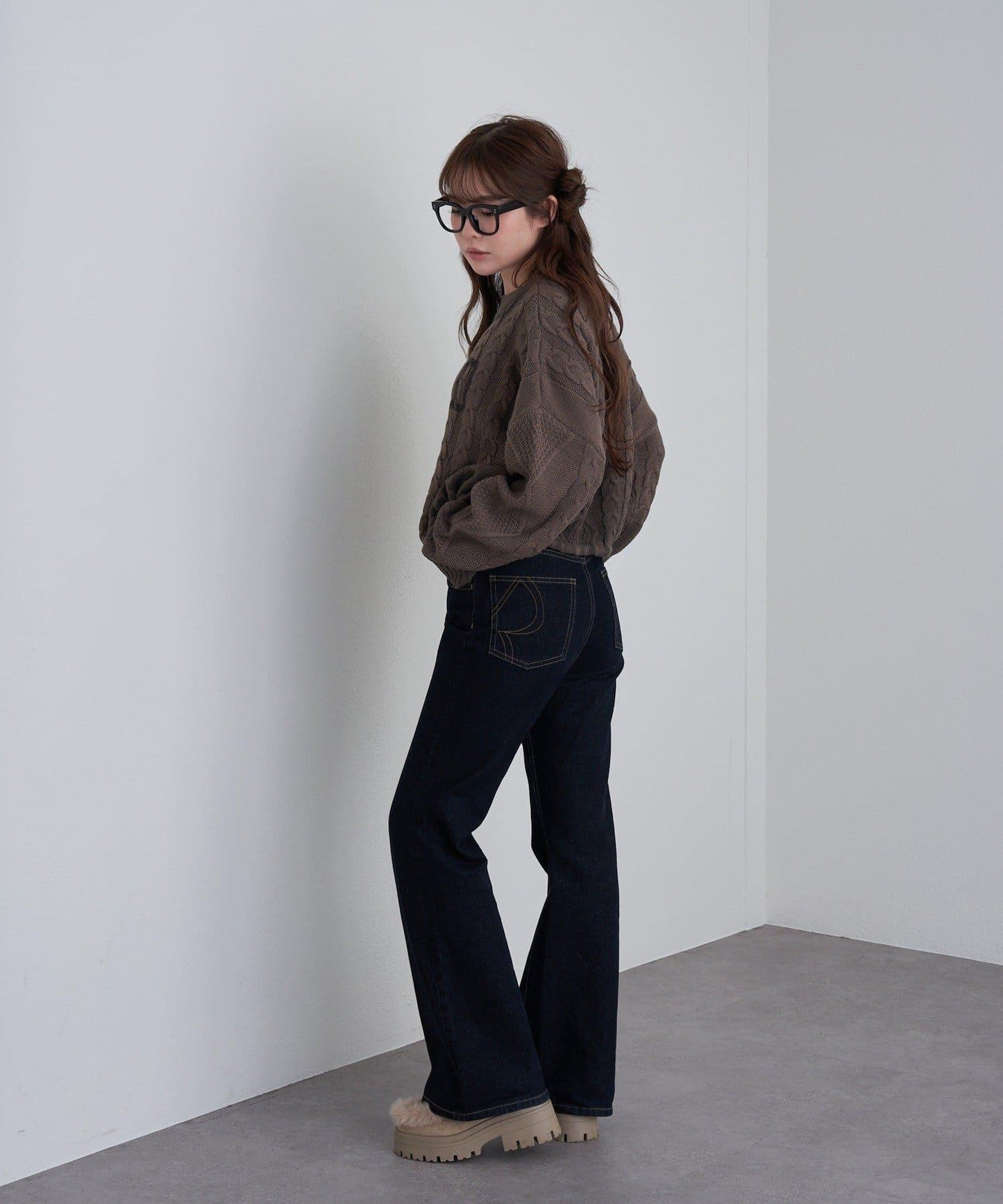 【RAY CASSIN】麻花扎染字母針織衫