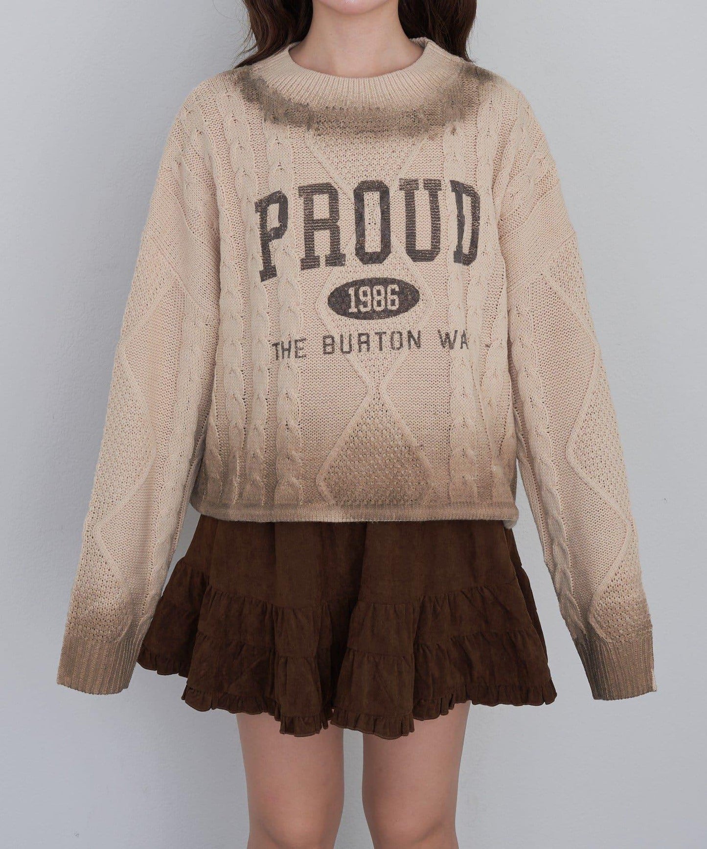 【RAY CASSIN】麻花扎染字母針織衫