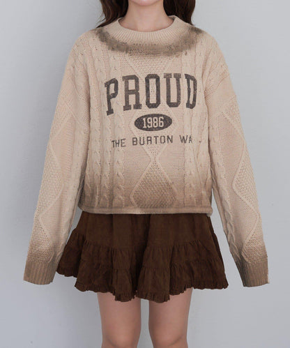 【RAY CASSIN】麻花扎染字母針織衫