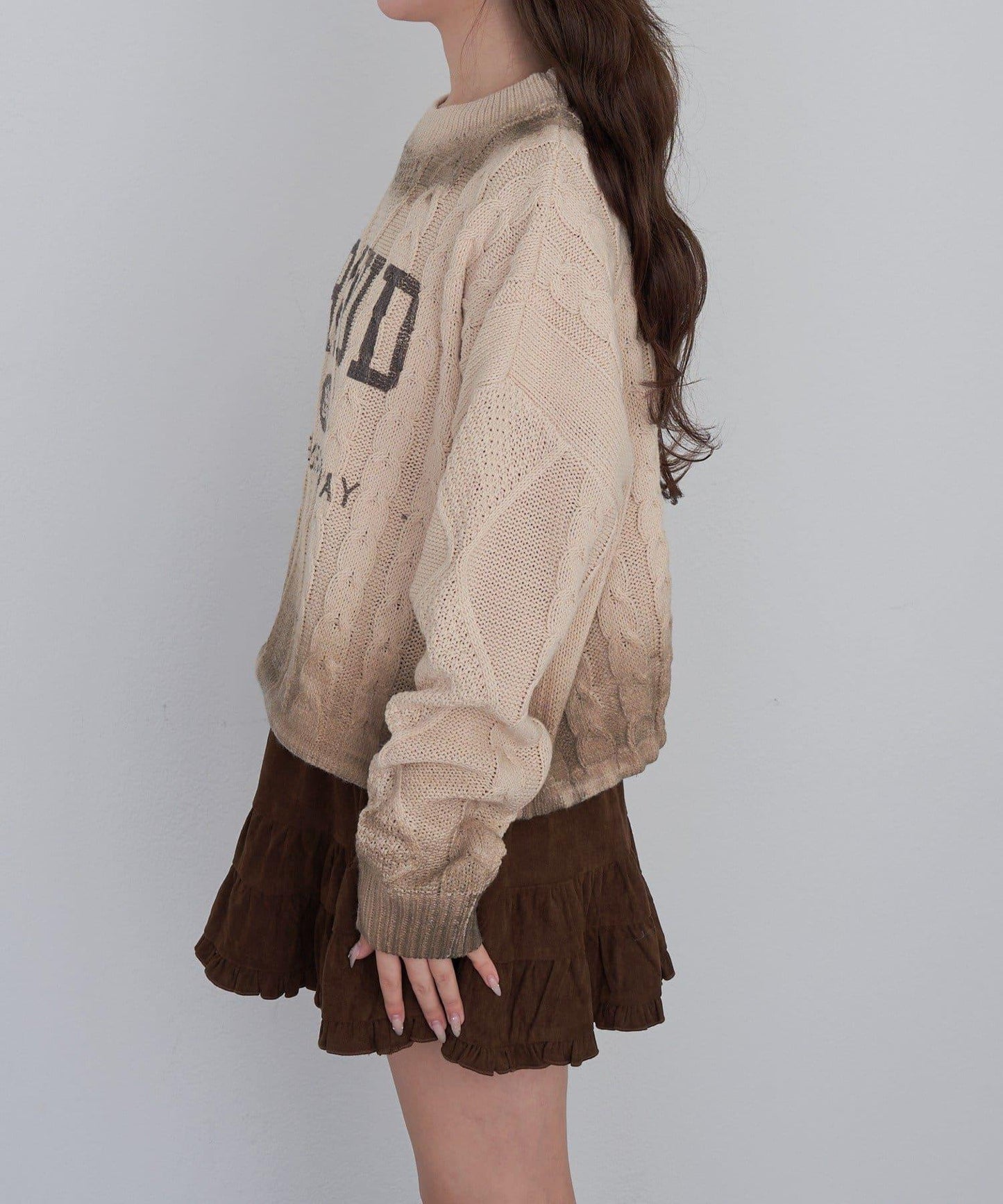 【RAY CASSIN】麻花扎染字母針織衫