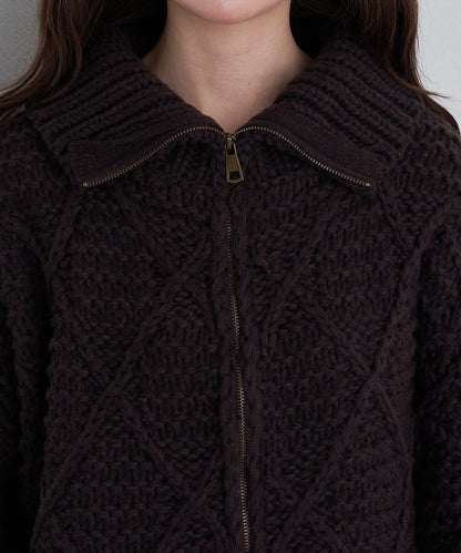 編織花紋針織夾克