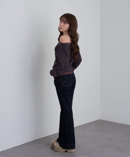 【RAY CASSIN】鉚釘裝飾疊穿長袖T恤