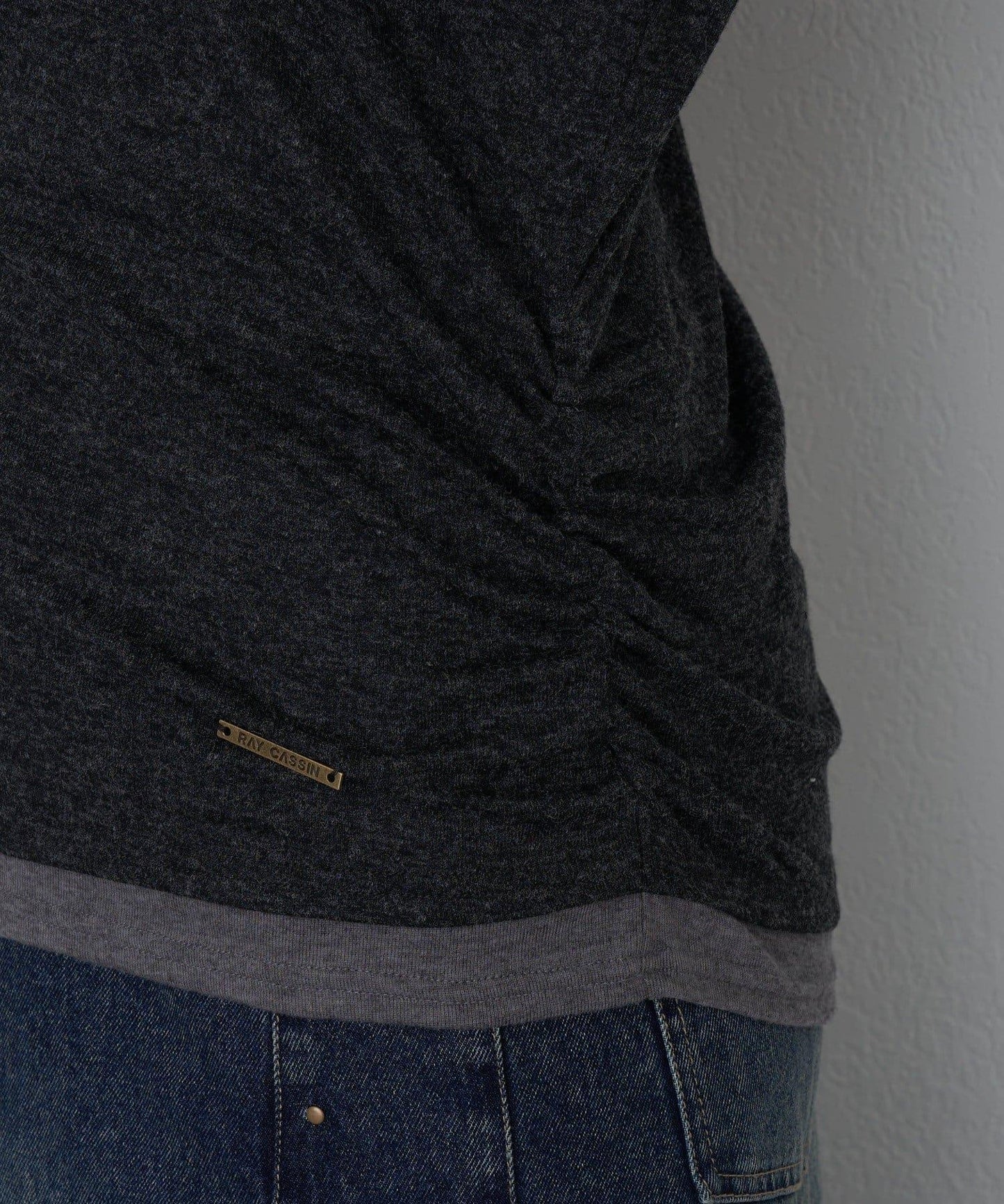 【RAY CASSIN】鉚釘裝飾疊穿長袖T恤