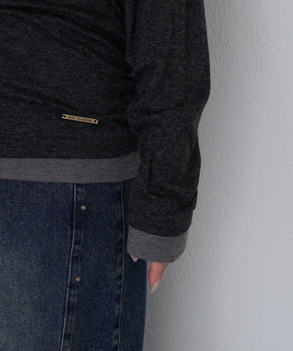 【RAY CASSIN】鉚釘裝飾疊穿長袖T恤