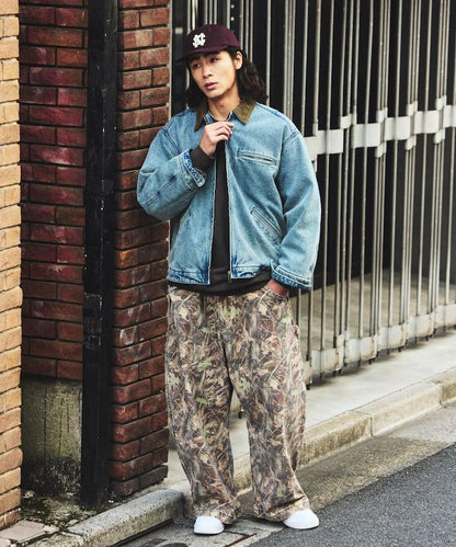 燈芯絨拼接工藝牛仔夾克
