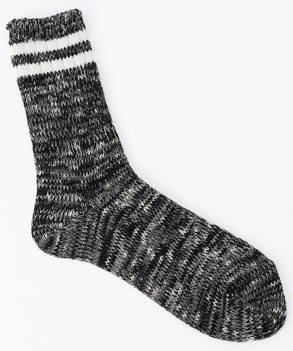 粗針織段染條紋襪（適合25.0-27.0cm）