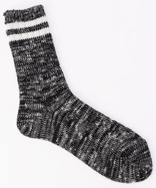 粗針織段染條紋襪（適合25.0-27.0cm）