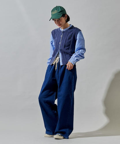 ＜有小個子尺碼＞加絨水洗牛仔休閒褲