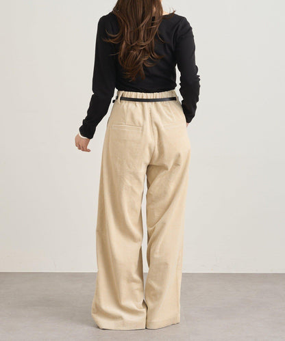 【SHENERY】燈芯絨寬腿褲