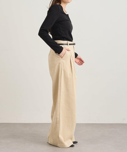 【SHENERY】燈芯絨寬腿褲