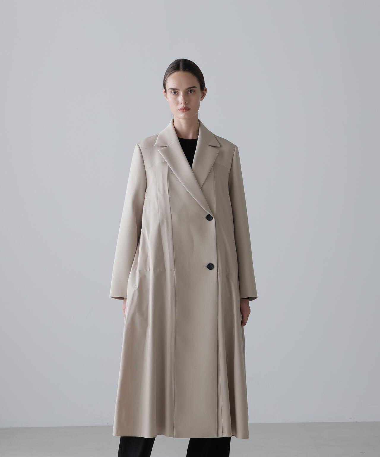 塔夫綢拼接三層交織大衣