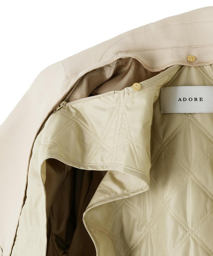 塔夫綢拼接三層交織大衣