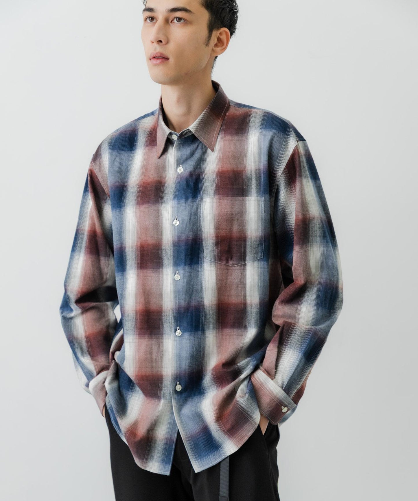 『聯名』OUTDOOR EXCHANGE×URBAN RESEARCH 長毛格紋襯衫