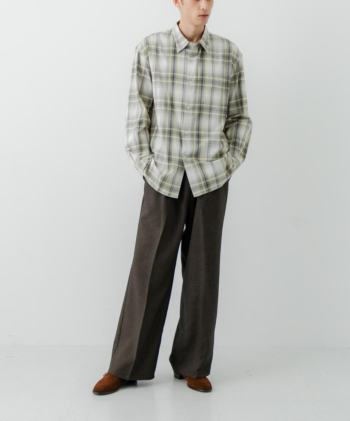 『聯名』OUTDOOR EXCHANGE×URBAN RESEARCH 長毛格紋襯衫