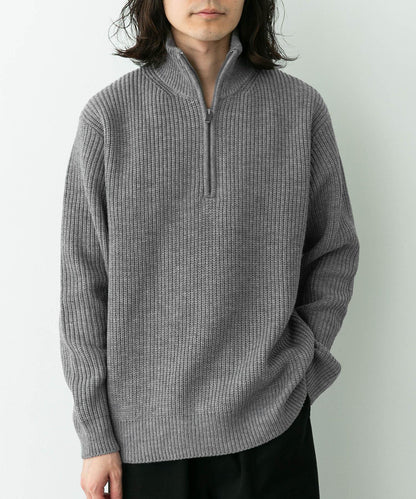 多尺碼半拉鍊針織套頭衫