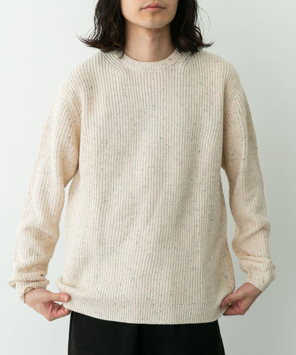 可水洗羊毛混紡圓領針織衫