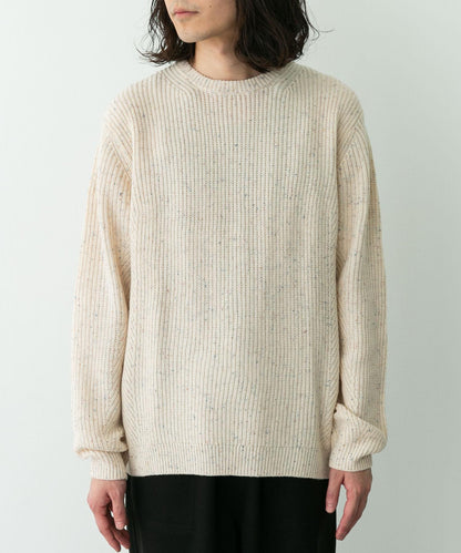 可水洗羊毛混紡圓領針織衫