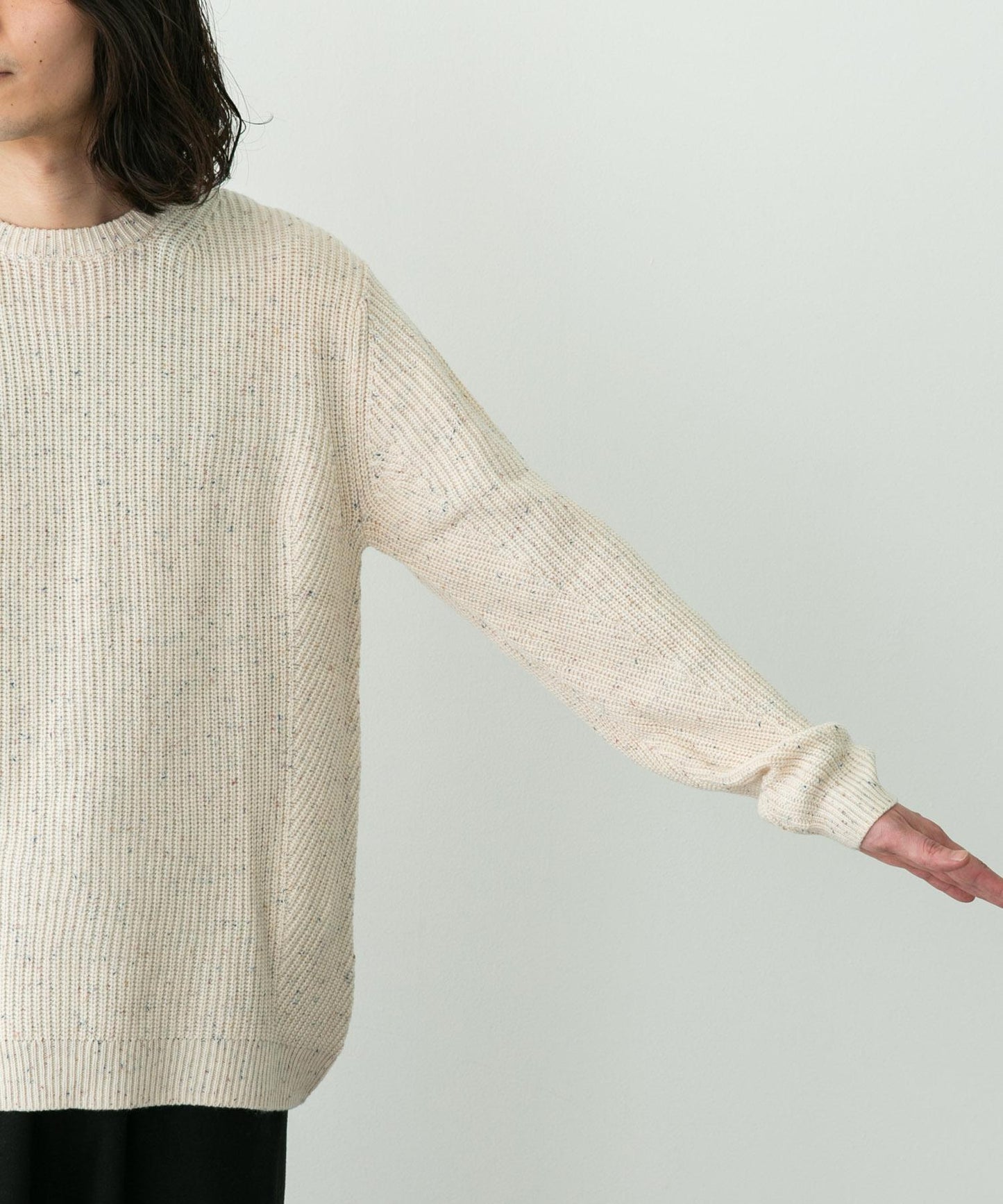 可水洗羊毛混紡圓領針織衫