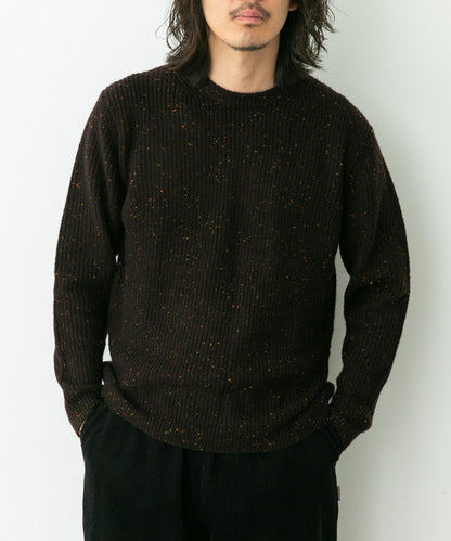 可水洗羊毛混紡圓領針織衫