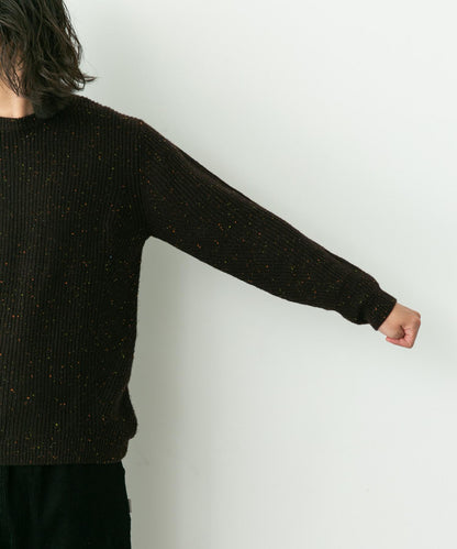 可水洗羊毛混紡圓領針織衫