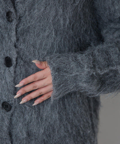 【RAY CASSIN】長毛V領寬鬆開衫