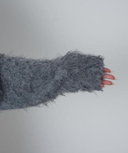 【RAY CASSIN】長毛V領寬鬆開衫