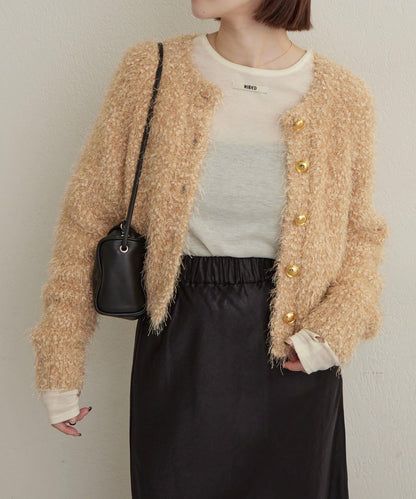 Omekashi 亮絲摩爾針織開衫