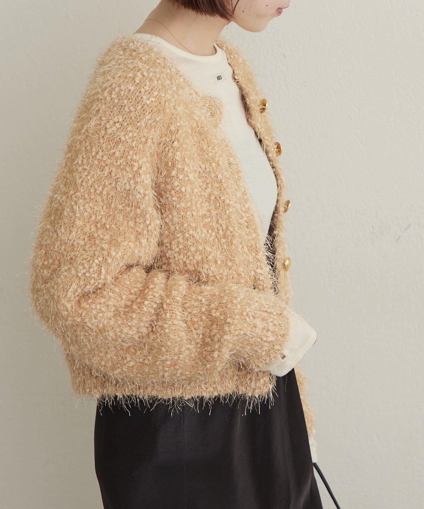 Omekashi 亮絲摩爾針織開衫