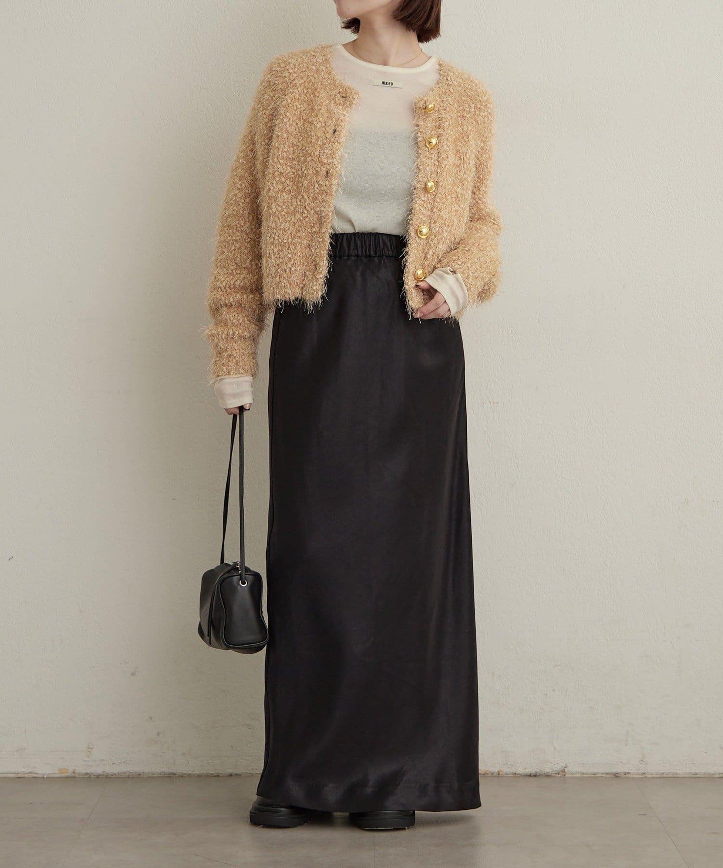 Omekashi 亮絲摩爾針織開衫