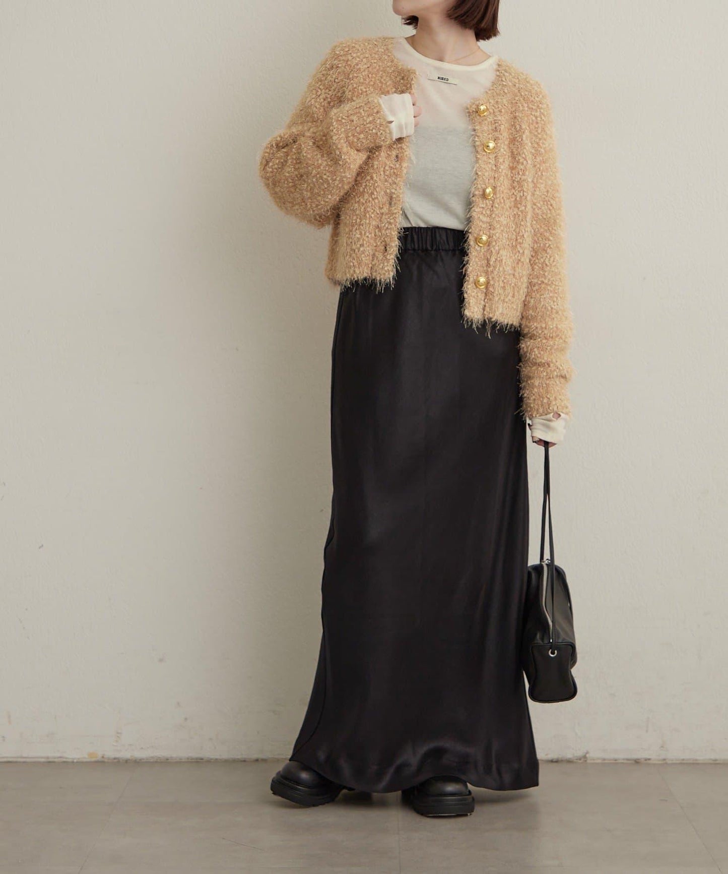 Omekashi 亮絲摩爾針織開衫