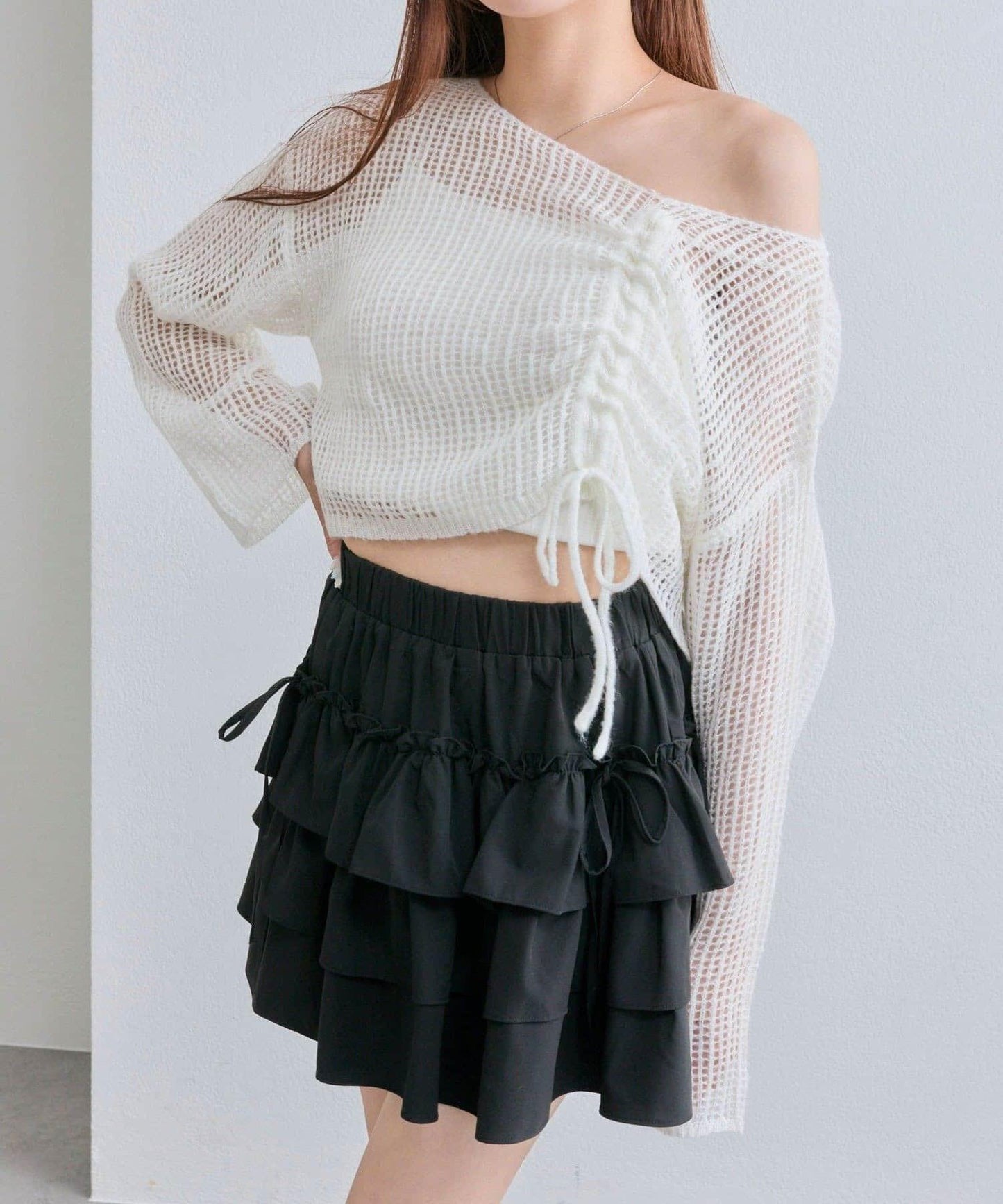 【OLIVE des OLIVE】抽繩針織衫