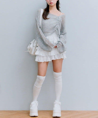 【OLIVE des OLIVE】抽繩針織衫