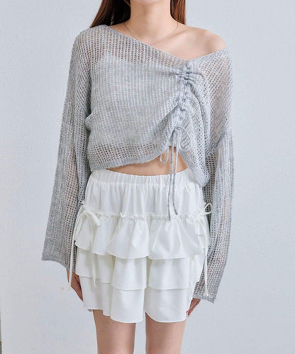 【OLIVE des OLIVE】抽繩針織衫