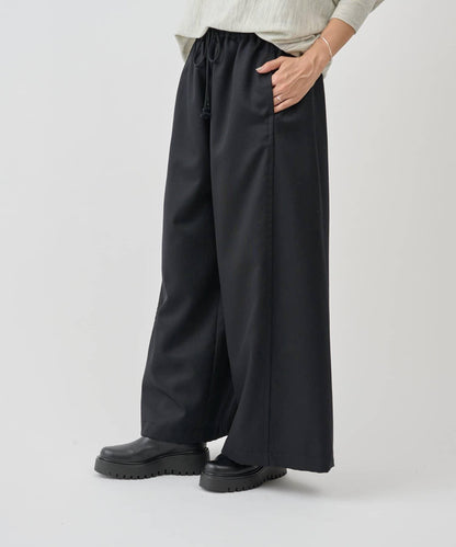 仿牛仔羊毛寬鬆長褲