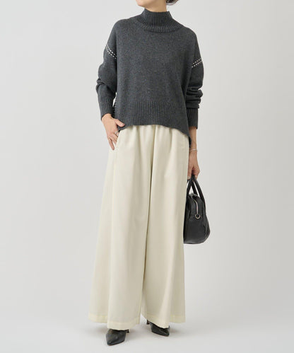 仿牛仔羊毛寬鬆長褲