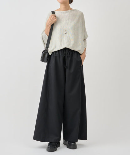 仿牛仔羊毛寬鬆長褲