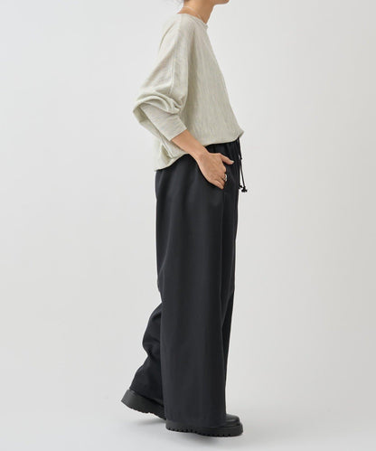 仿牛仔羊毛寬鬆長褲