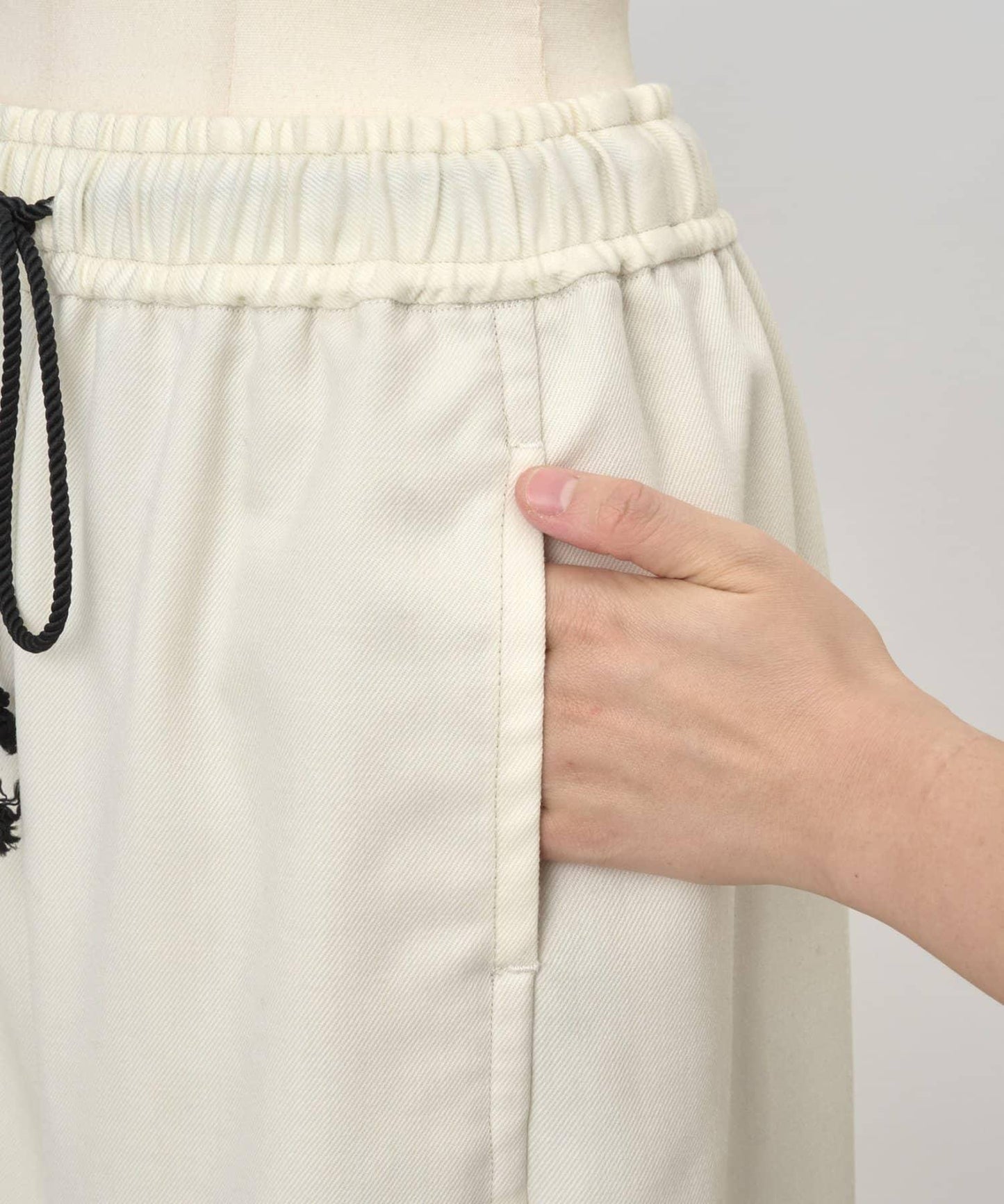 仿牛仔羊毛寬鬆長褲