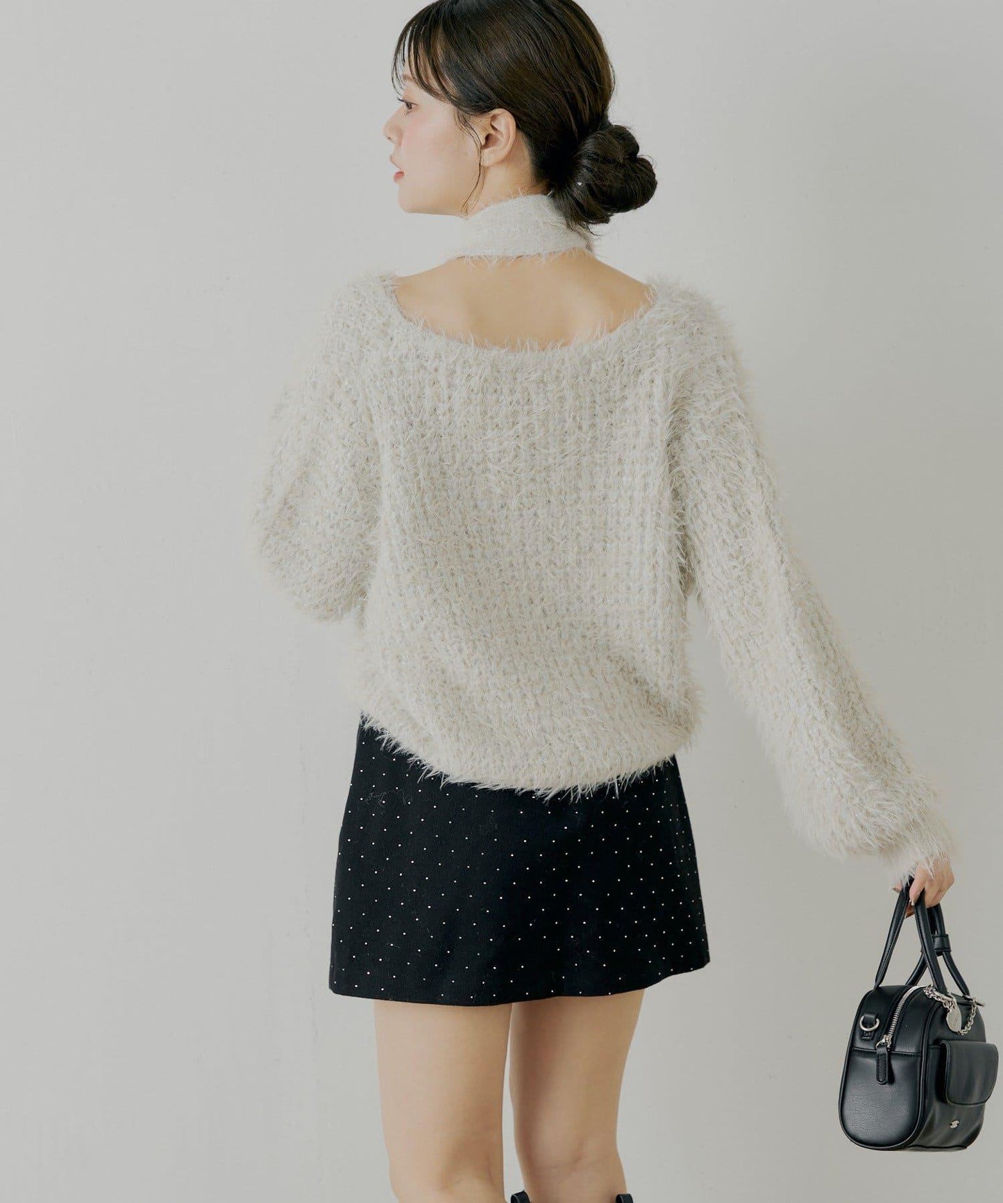 鑲鑽梯形修身迷你裙