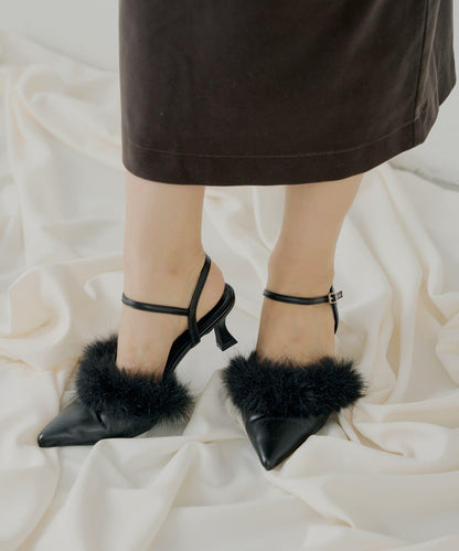 【SALON by Chico】毛絨設計高跟鞋