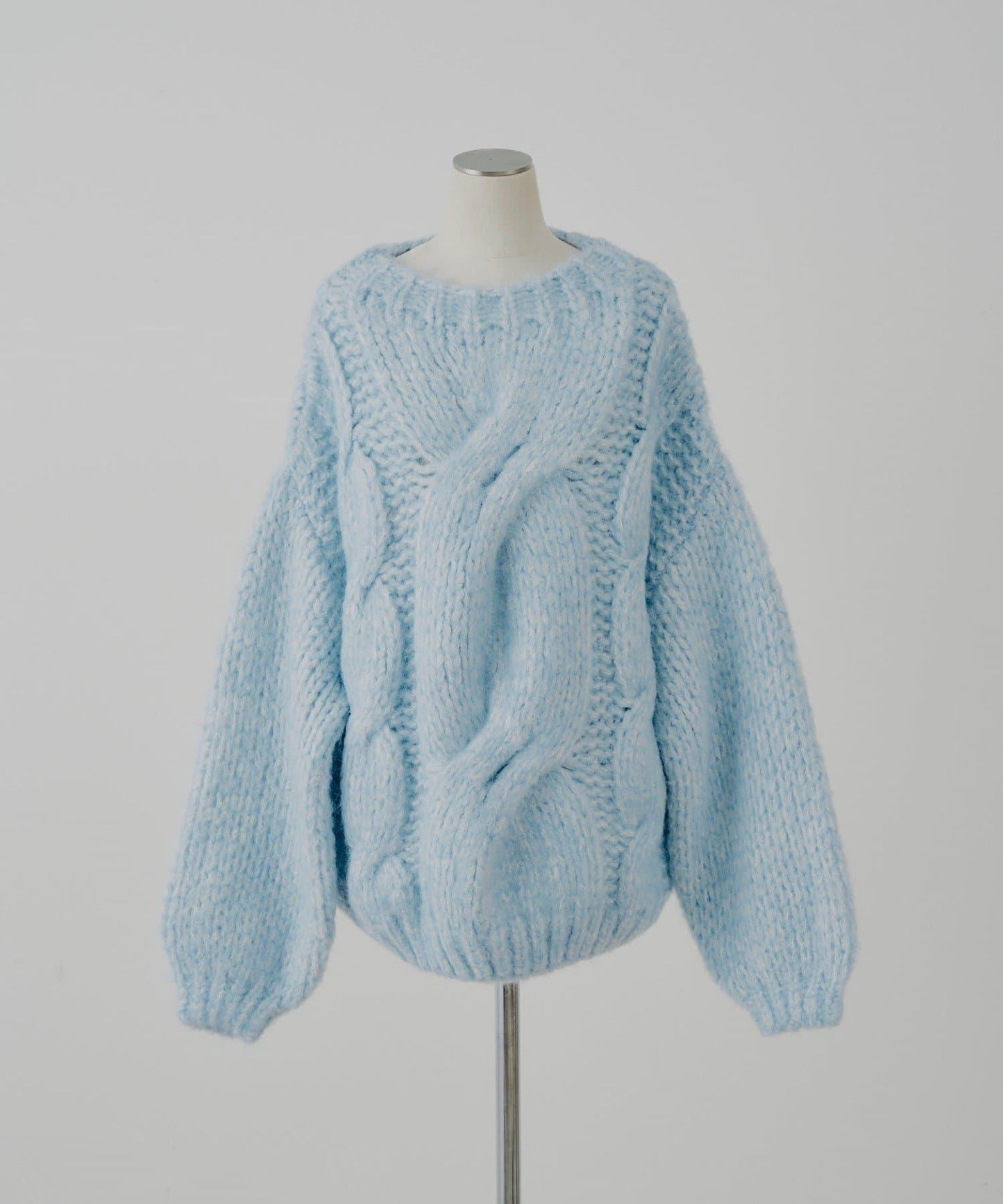 【Chico】寬鬆大麻花針織迷你連衣裙