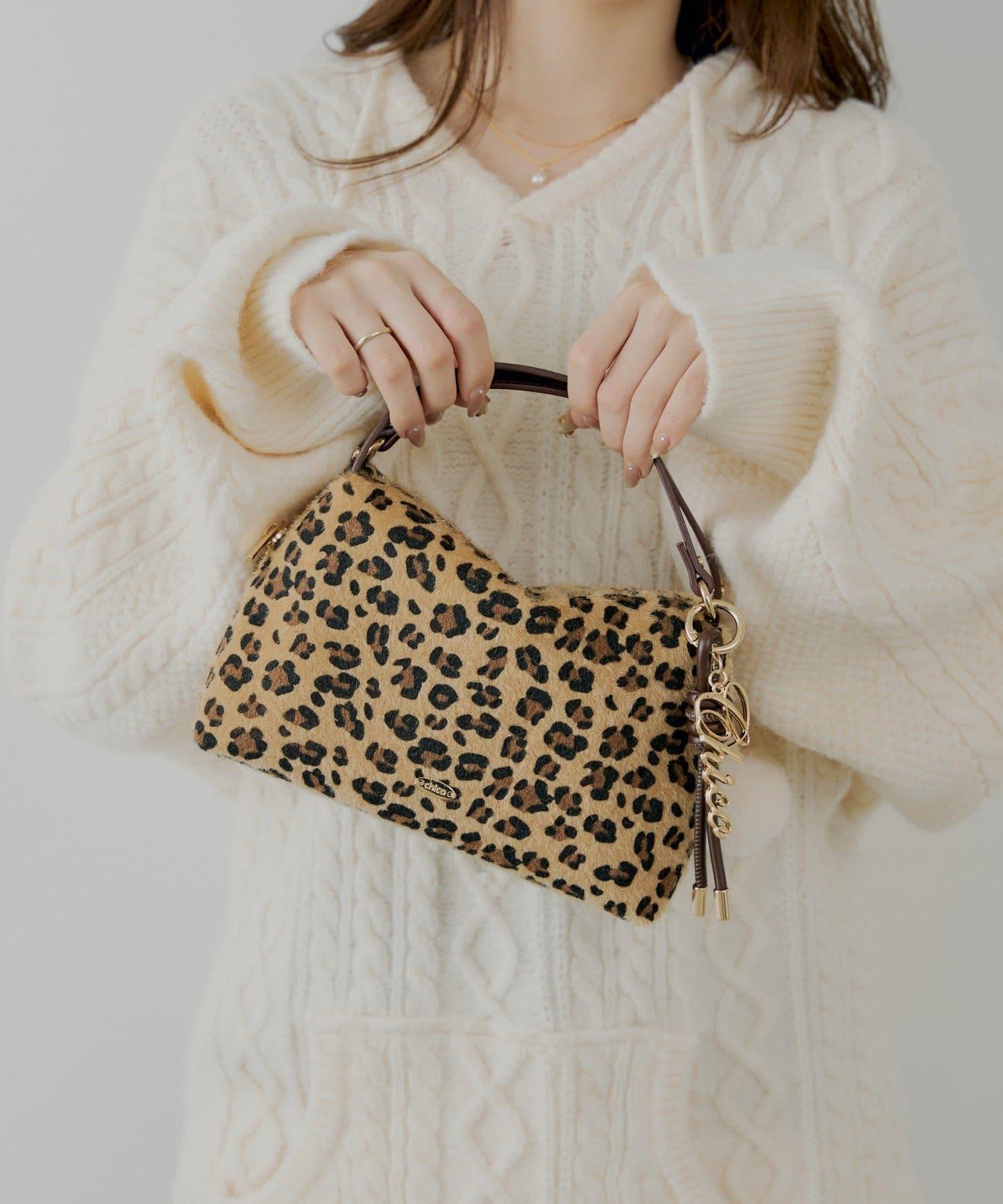 拼色雙提手單肩包