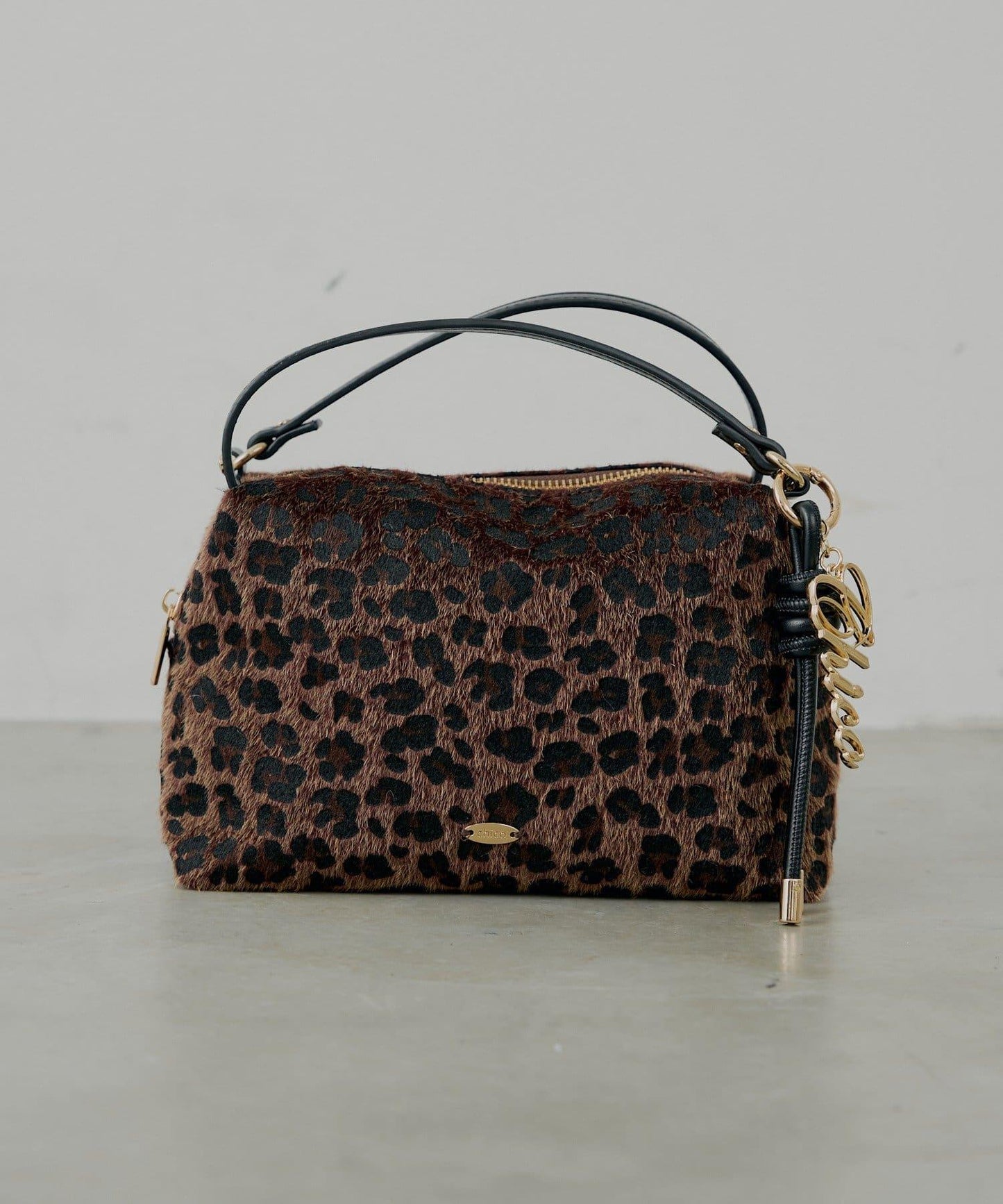 拼色雙提手單肩包