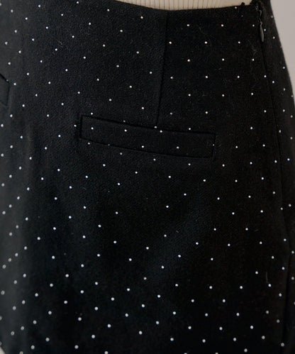 鑲鑽梯形修身迷你裙