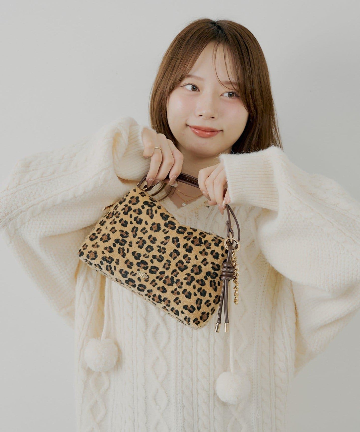 拼色雙提手單肩包